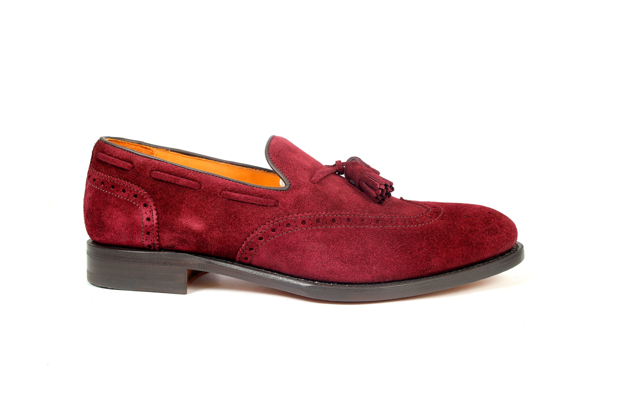 BERWICK 1707 MEN'S TASSEL LOAFER MEDALLION TOE SUEDE